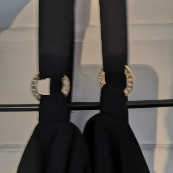 Vintage 80s Fit and Flare LBD With Rhinestone Detail - Picture 5 of 8